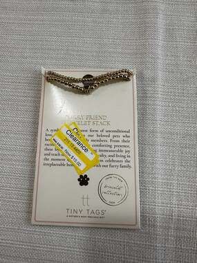 Tiny Tags Furry Friend Bracelet Stack 14k Gold Ion Plated